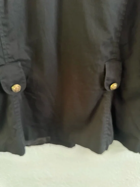 Sandro Paris Black Blazer Jacket Gold Button Cropped Tailored Women’s L - Picture 8 of 11